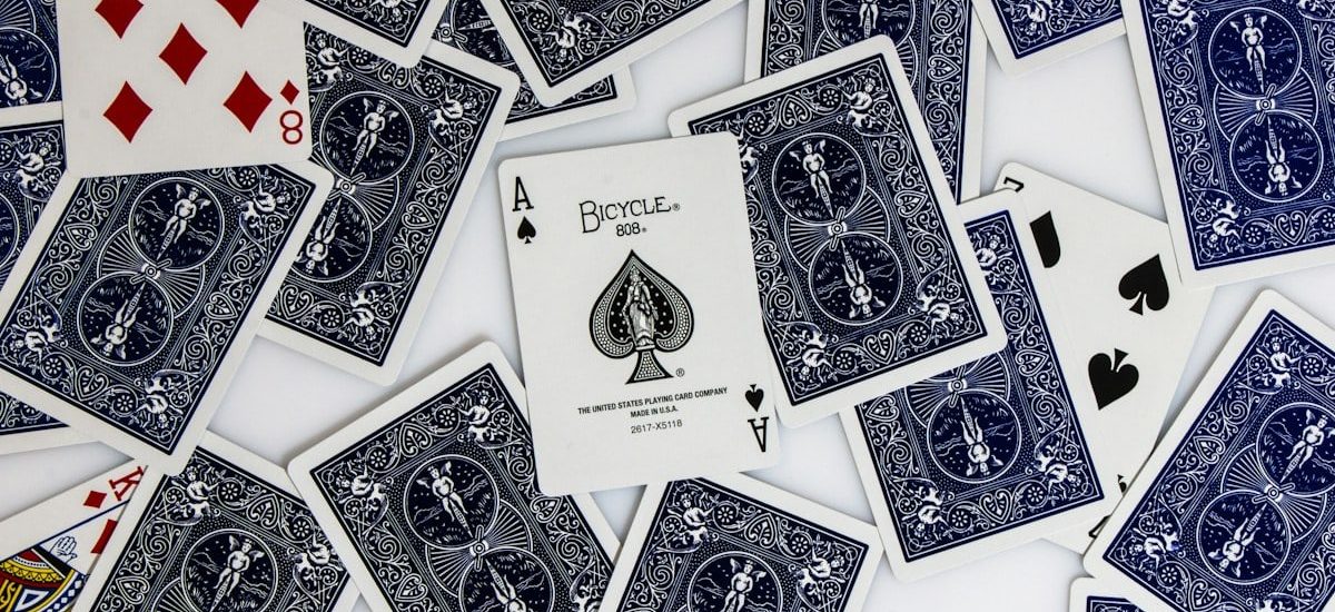 Playing cards on a white background
